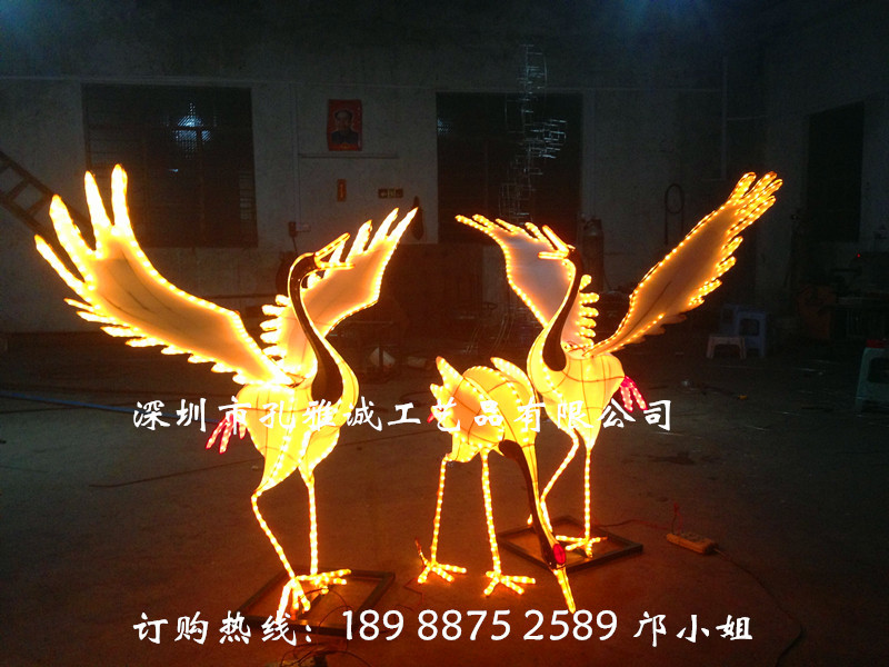中秋仙鹤花灯/动物花灯/中秋节装饰/铁艺花灯/花灯组/中秋挂件