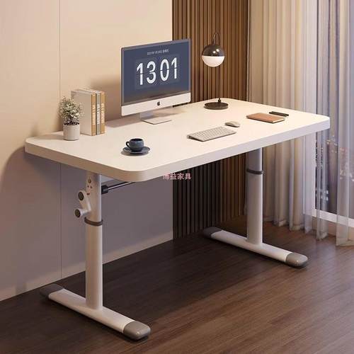 手摇升降电脑学习桌学生家用写字办公书桌子简易卧室出租屋工作台