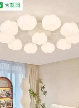 北欧客厅主灯新款奶油花朵家用大厅卧室灯书房餐厅灯L271