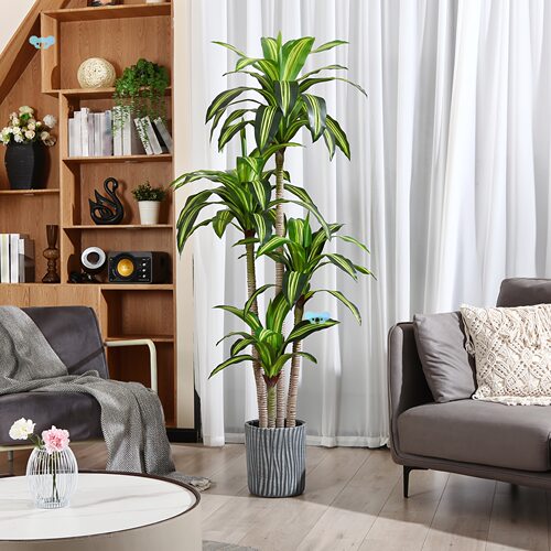 4ft/5ft/6ft Artificial Dracaena Tree in Pot Realistic Faux