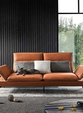 网红款意式极简防水科技布沙发简约现代大小户型客厅三四人位沙发