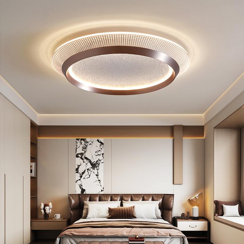 意式轻奢感主卧房间灯现代简约全光谱护眼led圆形卧室吸顶灯