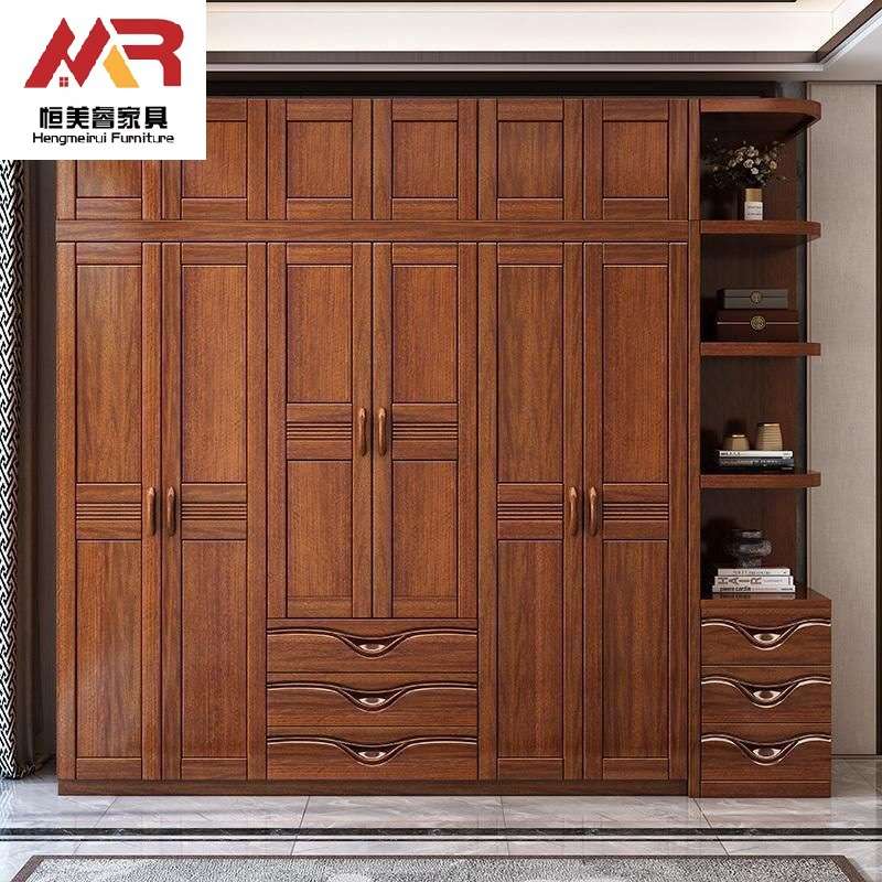 新中式胡桃木全实木衣柜家用卧室多功能收纳柜现代简约储物柜衣橱