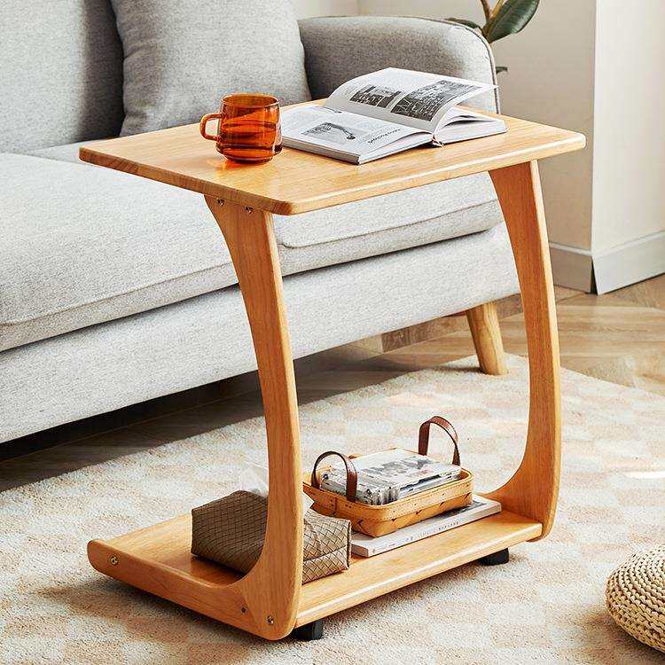 实木沙发边柜侧边柜可移动迷你小茶几简易家用床头小方桌轻奢角r*