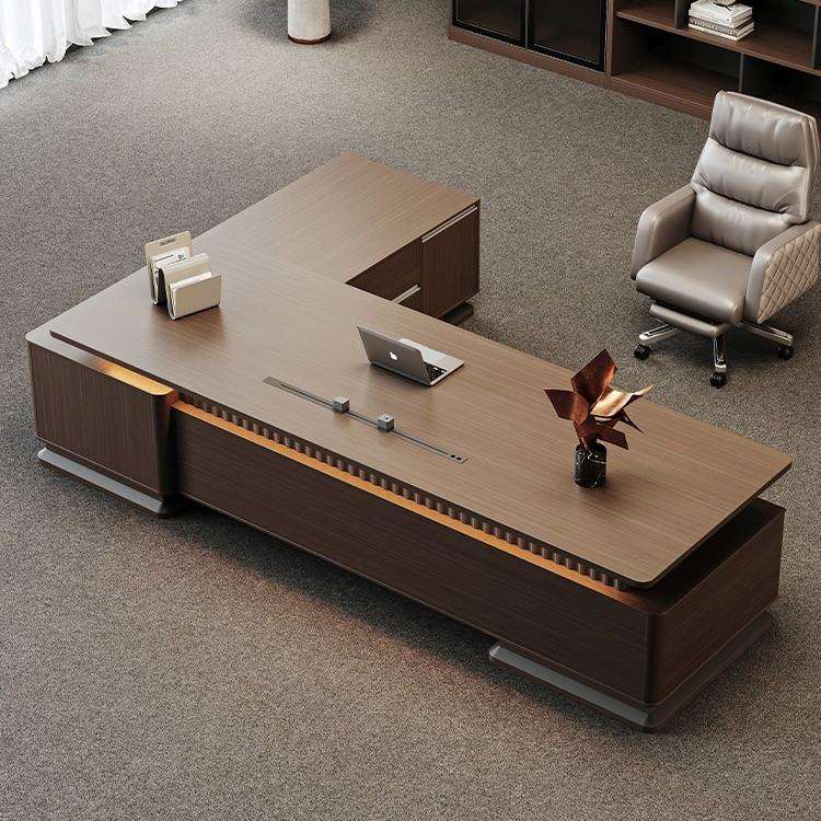 轻奢现代老板桌总裁桌高档办公家具大班台简约董事长办公桌椅组合