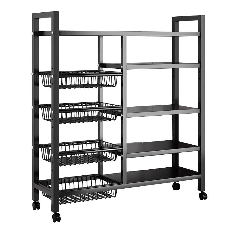 厨房置物架微波炉家用多层多功能收纳架落地移动不锈钢果蔬菜意赛