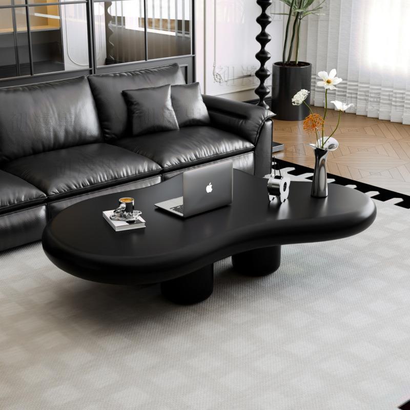 黑色四脚云朵茶几家用卧室轻奢高级异形桌子简约创意网红款茶桌