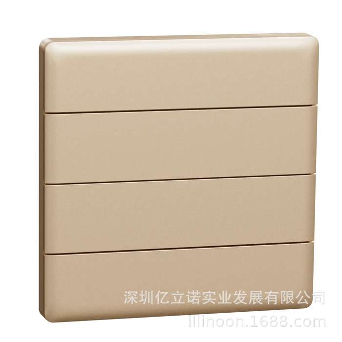 NP16164_01WG珍铂系列8键智能面板-晨曦金KNX莫顿智能照明开关