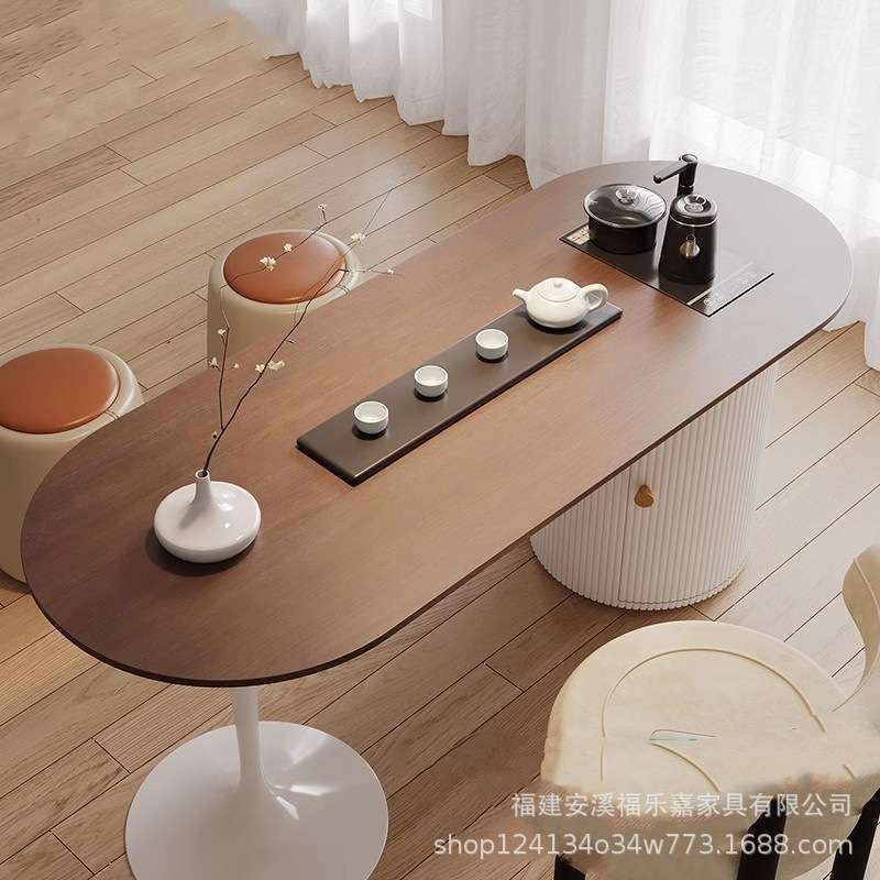 现代简约实木茶桌椅组合小户型客厅阳台茶台喝茶桌带电磁炉烧水壶