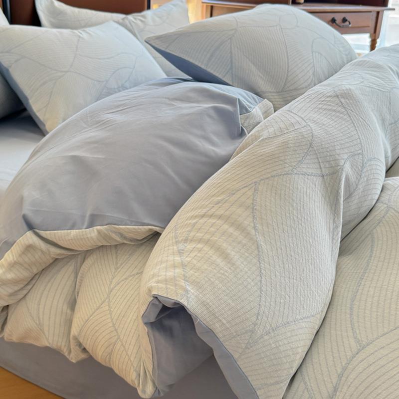 A类冬季全棉加厚磨毛被套单件150x200x230纯棉被罩床单人三四件套