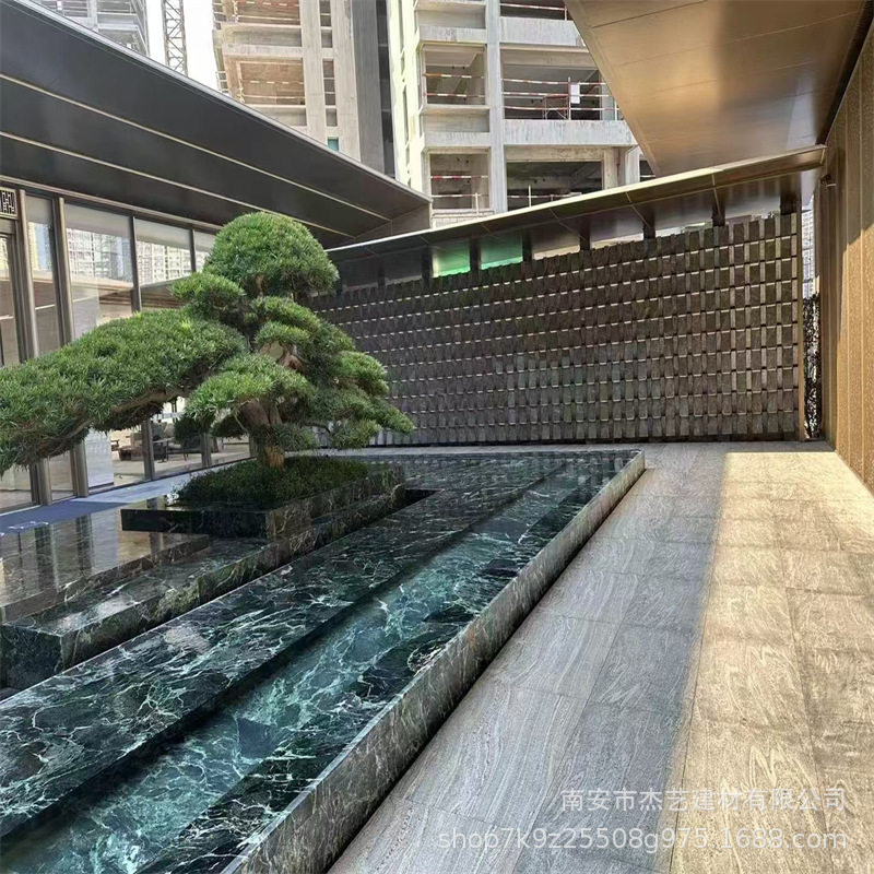 谱拉达绿天然奢石墙面地板茶几洗手台面板大理石全屋通铺加工