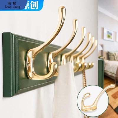 挂钩墙上打孔固定挂衣钩壁挂墙壁玄关实木衣服进门挂衣架卧室包邮