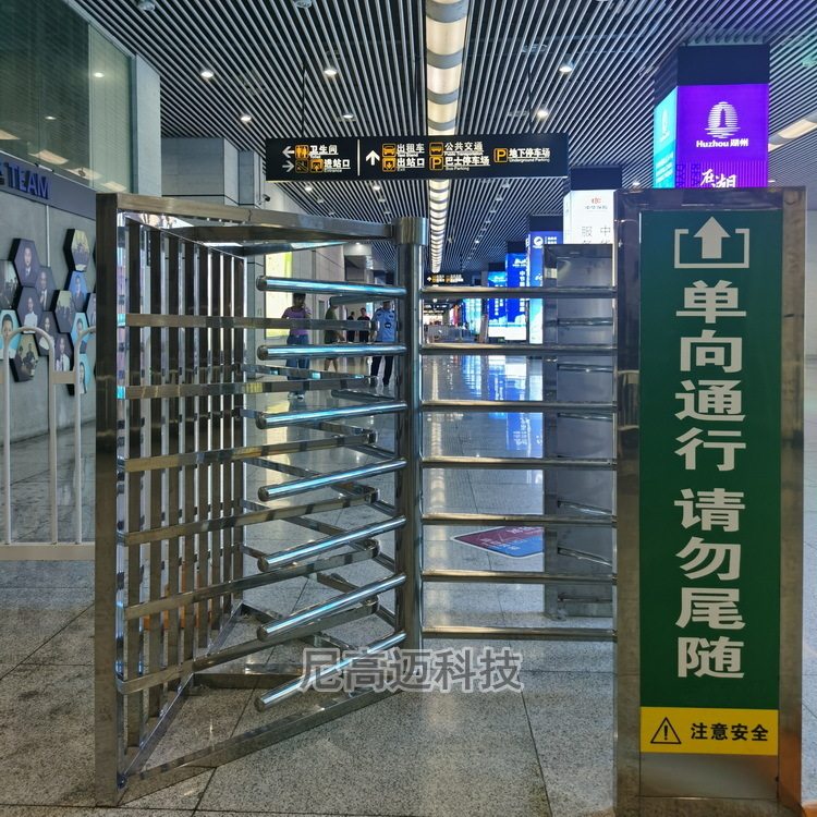栅栏机械式手动旋转门机场车站景区单向出入口半高转闸机三杆道匝