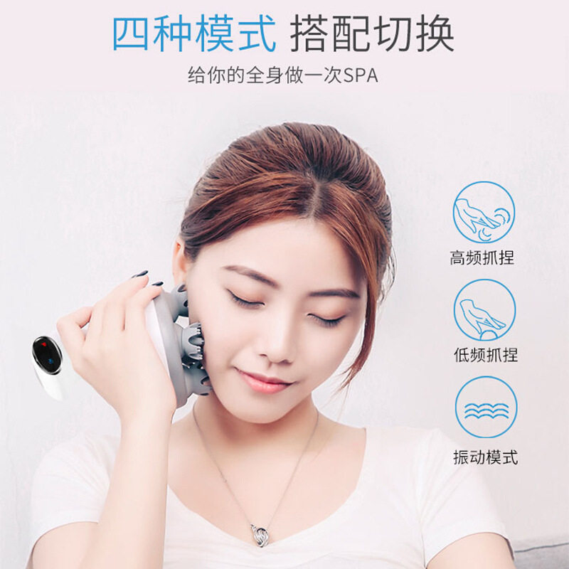 充电带振动功能USB头皮按摩器防水电动头部按摩仪器减压充电式