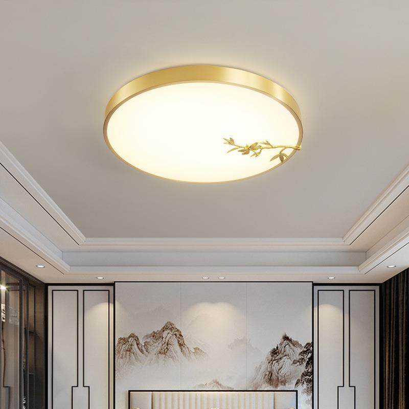 全铜吸顶灯轻奢圆形书房简约现代新中式创意个性温馨卧室房间灯具