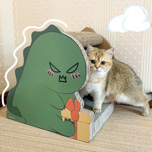 Tinypet小芥 恐龙猫抓板x窝立式猫爪板耐用猫窝防猫抓沙发猫咪用