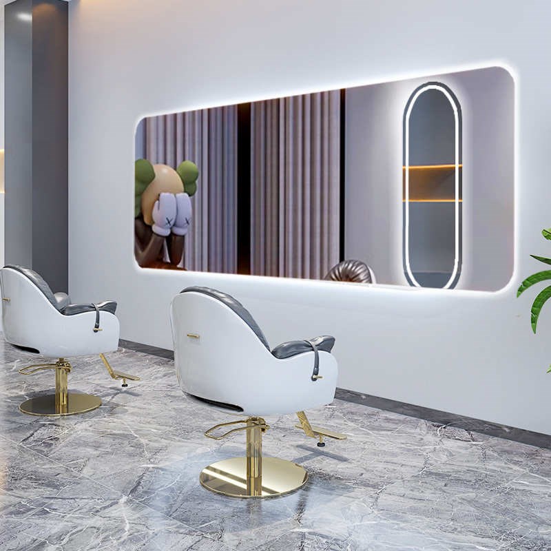 理发店镜子发廊美发店镜台烫染剪发一体挂墙横挂大Z通镜不拼接