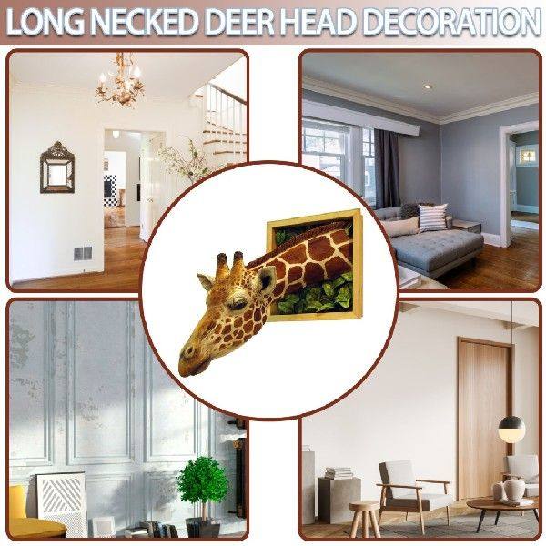 极速1Pc Giraffe Heads Wall Hanging DecorKations 3d Wall Moun