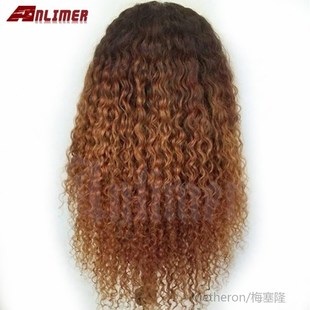 High 250% Density Glueless Curly Ombre Blonde  PartW Human H