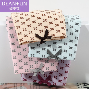 蝶安芬高腰内裤 女弹力纯棉包臀微收腹印花透气舒适女生小平角底裤