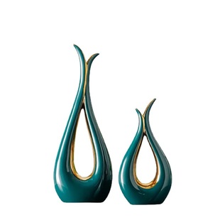 轻奢玉兰花瓶客厅摆件家居装饰婚房布置插S花干花陶瓷花瓶