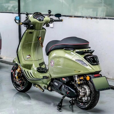 适用维斯帕VESPA GTV6日限定版改装手把镜 冲刺Q春天150车把反光