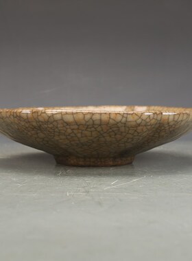 宋哥窑酱釉金丝铁线n洗彷古瓷器摆件古董古玩老物件真品老货包老