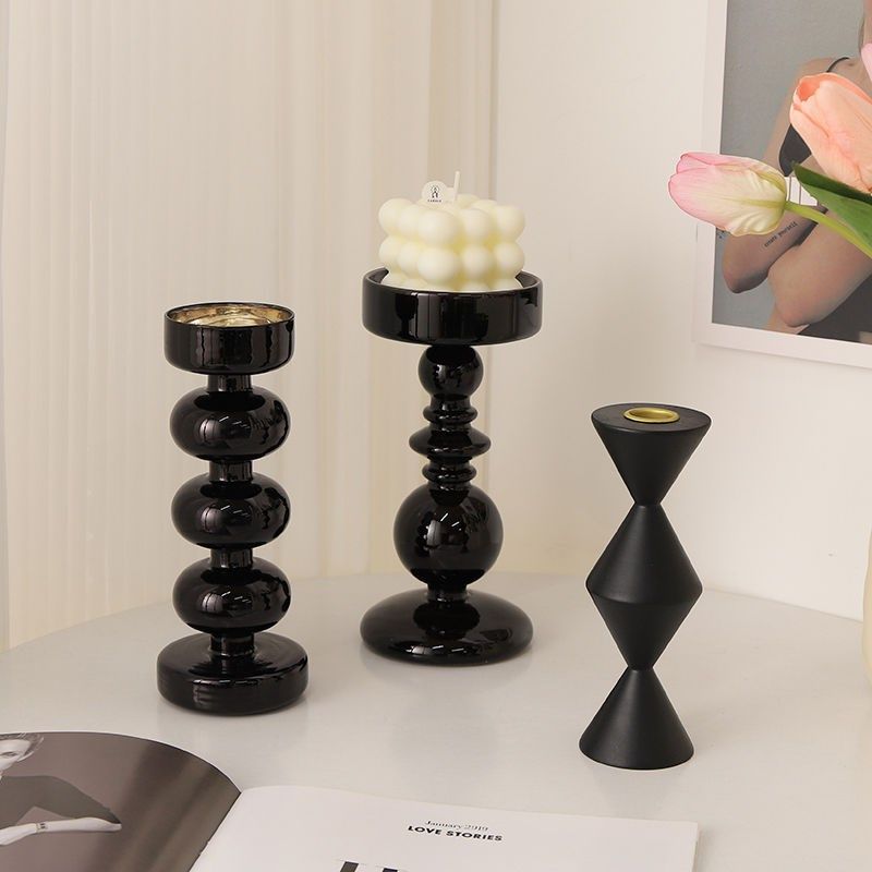现代简约轻奢高档蜡烛台摆u件家居饰高级感酒柜玄关新房软装装饰