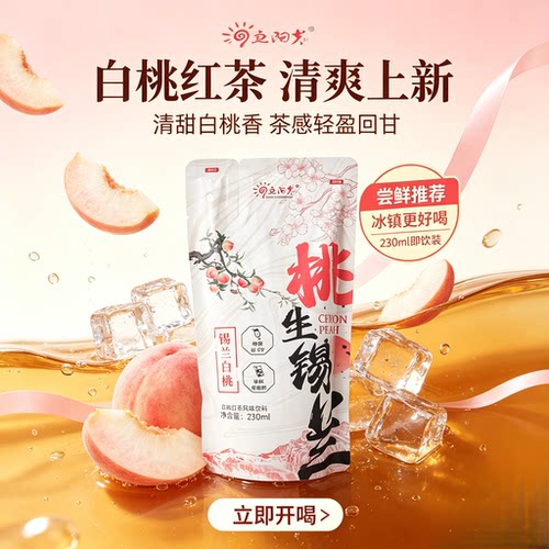 九点阳光 桃生锡兰白桃红茶便携分享装 2026年新茶包装