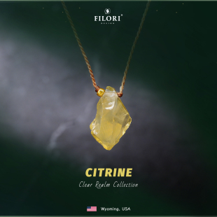 Filori菲珞天然黄水晶吊坠原石项链女款 寓意财富 可调节2026新款