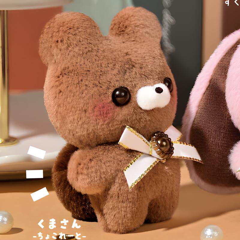 【友趣】预售  精致巧克力色站立动物 站姿公仔毛绒挂