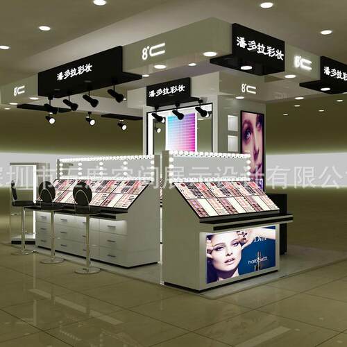 日用百货化妆品展示美柜设计容产品装修 彩妆护 肤品中岛柜货柜