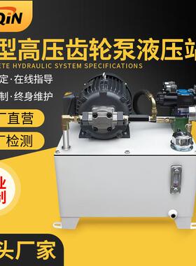 定.制22KW小型高齿泵液压站 并高压齿轮联油路1压6MPa两路控制液