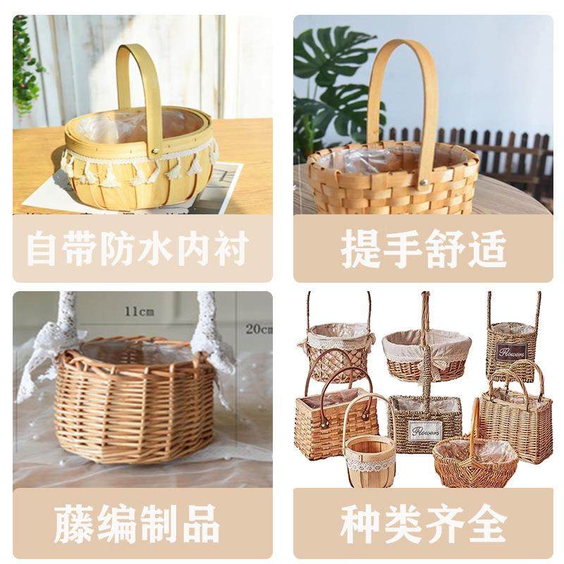 藤编伴篮手提花篮插花088竹篮收篮纳编织花篮柳编柳手条筐手工礼,家居饰品,仿真水果,淘宝优惠券,粉丝福利购,淘宝优惠卷