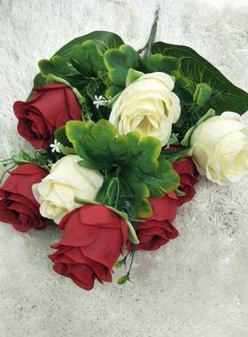 厂家三皇妃头玫九月季婚庆家LUW居客厅装饰假花瑰植头物仿真花