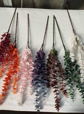 仿真秋塑料尤加配利 庆装饰草工婚程QYY-568色装修配草 家用插花