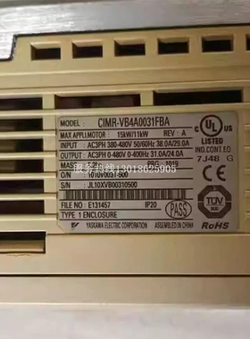 议价CIMR-VB4A0031FBA 拆机安川V1000变频器11KW 380V 包好 现货