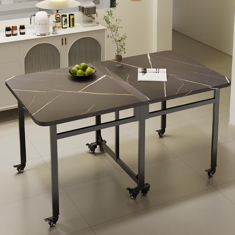 餐桌折叠桌小户型家用出租房用简易吃饭桌子多功能饭桌现代免安装