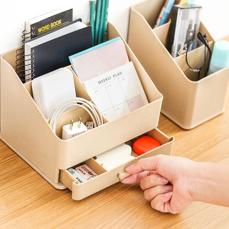 仿皮带抽屉多功能收纳整理架宿舍桌面化妆品遥控器办公置物盒