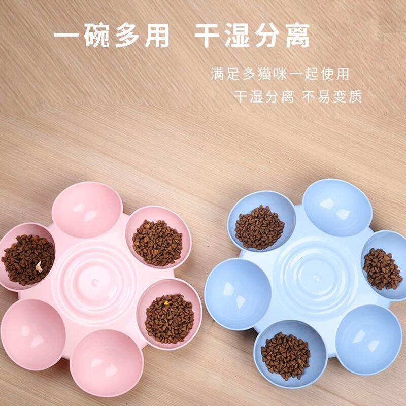 猫碗防打翻六碗狗食盆多宠分食