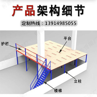 新品阁楼平台货架重型可拆卸组合二层货架搭建厂房仓库定制钢结构