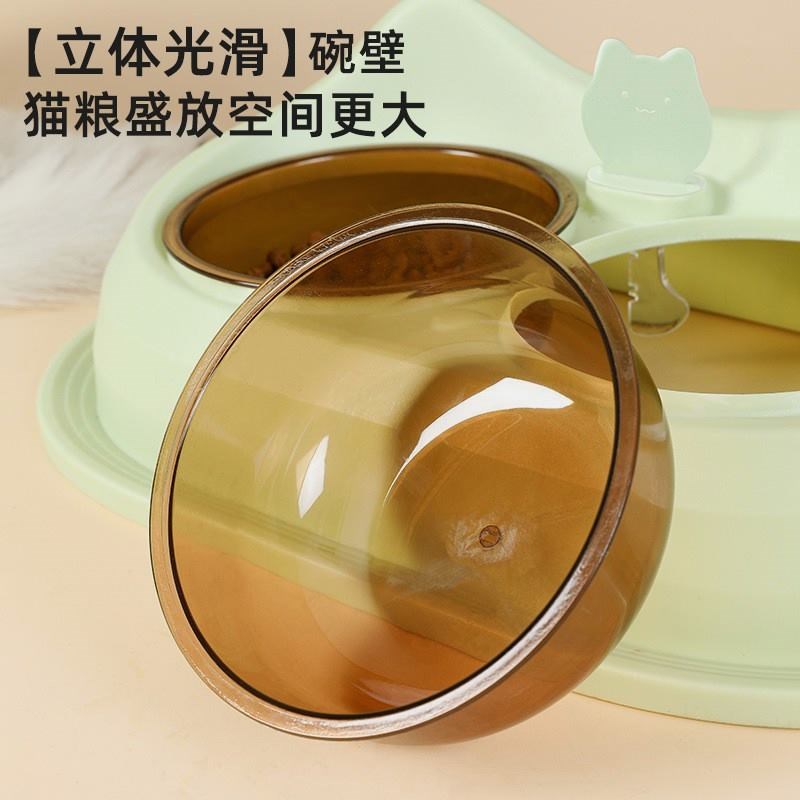 24猫碗漏食器双碗猫食盆水碗宠物D狗狗饭盆喝水喂食一体猫咪用品