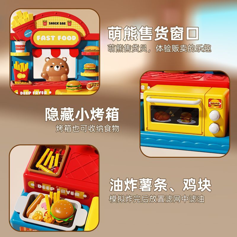 儿童过家家厨房玩具套装冰淇淋机汉堡店面条机超轻粘土橡皮泥模具图片
