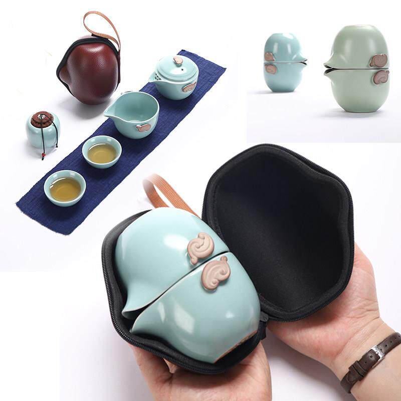 可携式快客杯 一壶四杯旅行陶瓷功夫茶具小套装简约家用2人泡茶杯
