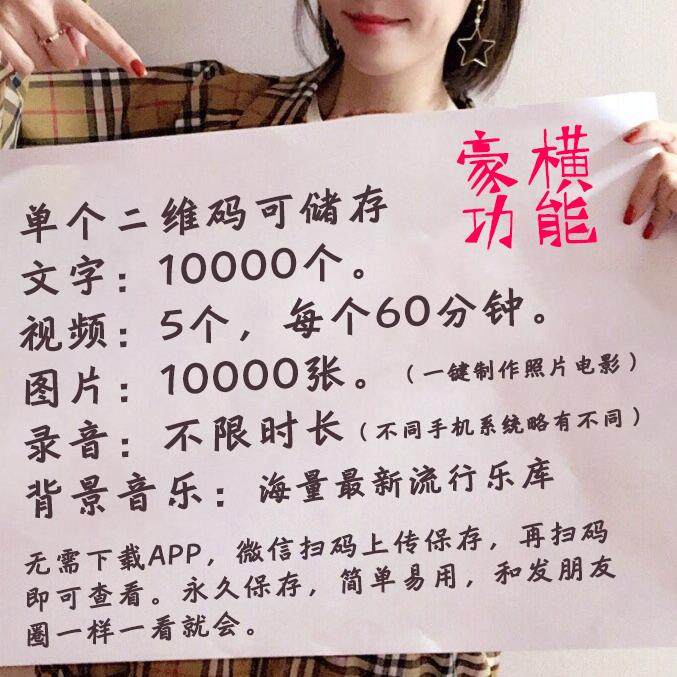 声音明信片扫音二维码鲜花视频贺卡语音生日礼物情书手账有声贴纸