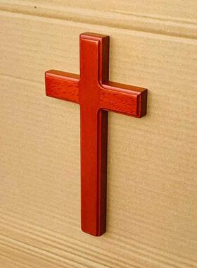 21CM高 红色十字架 手持木十字架 实木壁挂墙挂件 结婚礼品 摆件