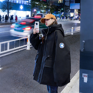 连帽工装 胖mm韩版 棉服女宽松显瘦加厚保暖棉衣外套 女装 300斤大码