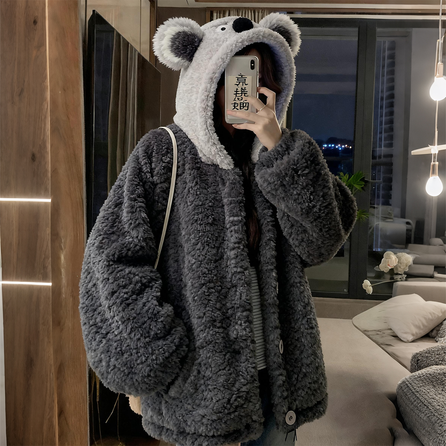 300斤大码甜美可爱小熊耳朵棉服