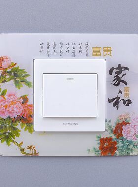 现代家用客厅墙壁插座灯开关装饰亚克力开关保护套墙贴饰件