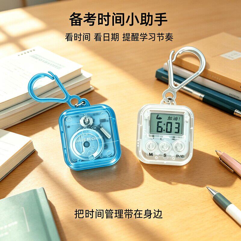 儿童作业迷你电子提醒器便携透明外壳备考计时小助手